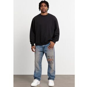 Phat Farm Baggy Jeans Mens Size 36x32 VTG Wide Leg Embellished Skater Grunge